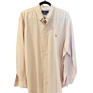 Ralph Lauren Classic Button-Down Shirt, Size 17 1/2-35, Lt. Peach, Cotto…